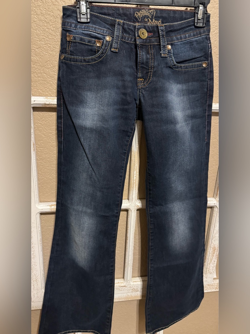 NWOT Y2K Mavi Women's HipHugger Bootcut/Flare Jeans in Dark Indigo; Sz 25